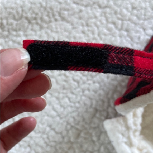 Cozy Red and Black Plaid Kids Hat - Picture 6 of 6